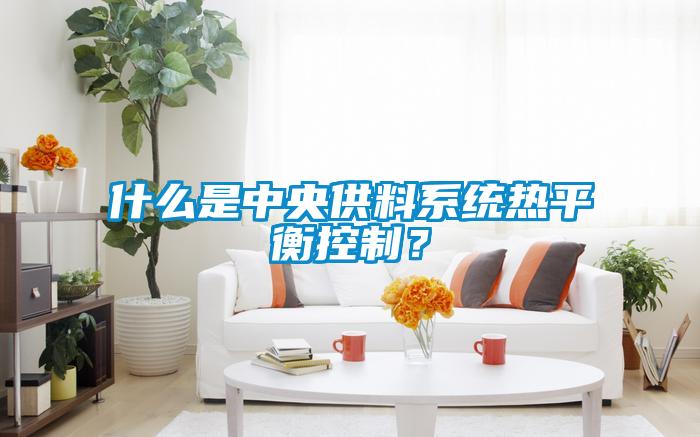 什么是中央供料系统热平衡控制？